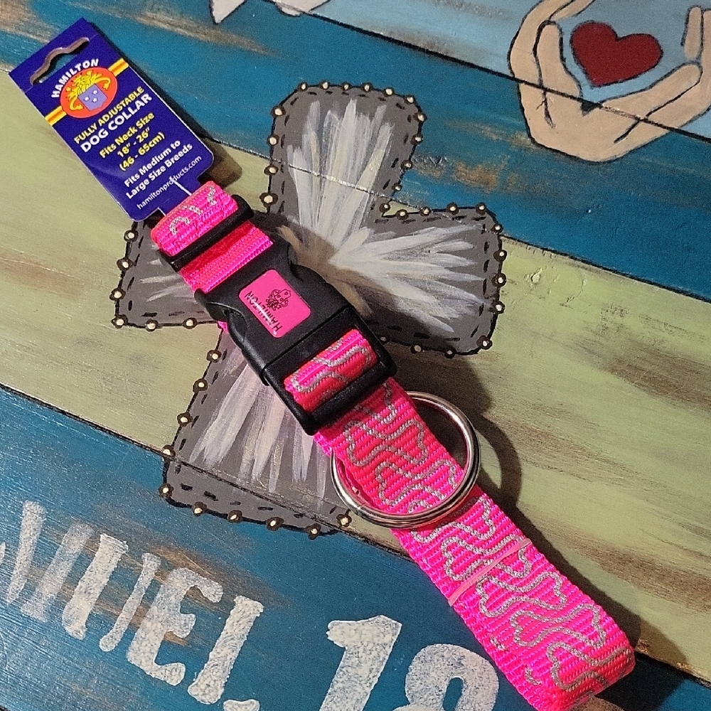 Hamilton Vibrant Pink Dog Collar